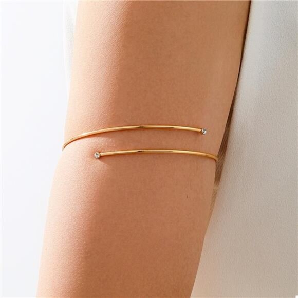 Delicate Gold Wire Upper Arm Bracelet - Picture 1 of 5
